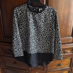 Elle Monochrome Animal Print Blouse